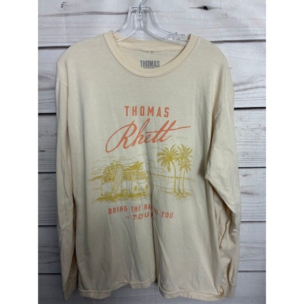 Thomas Rhett Bring The Bar To You Tour Long Sleeve Graphic T-Shirt Large Cream